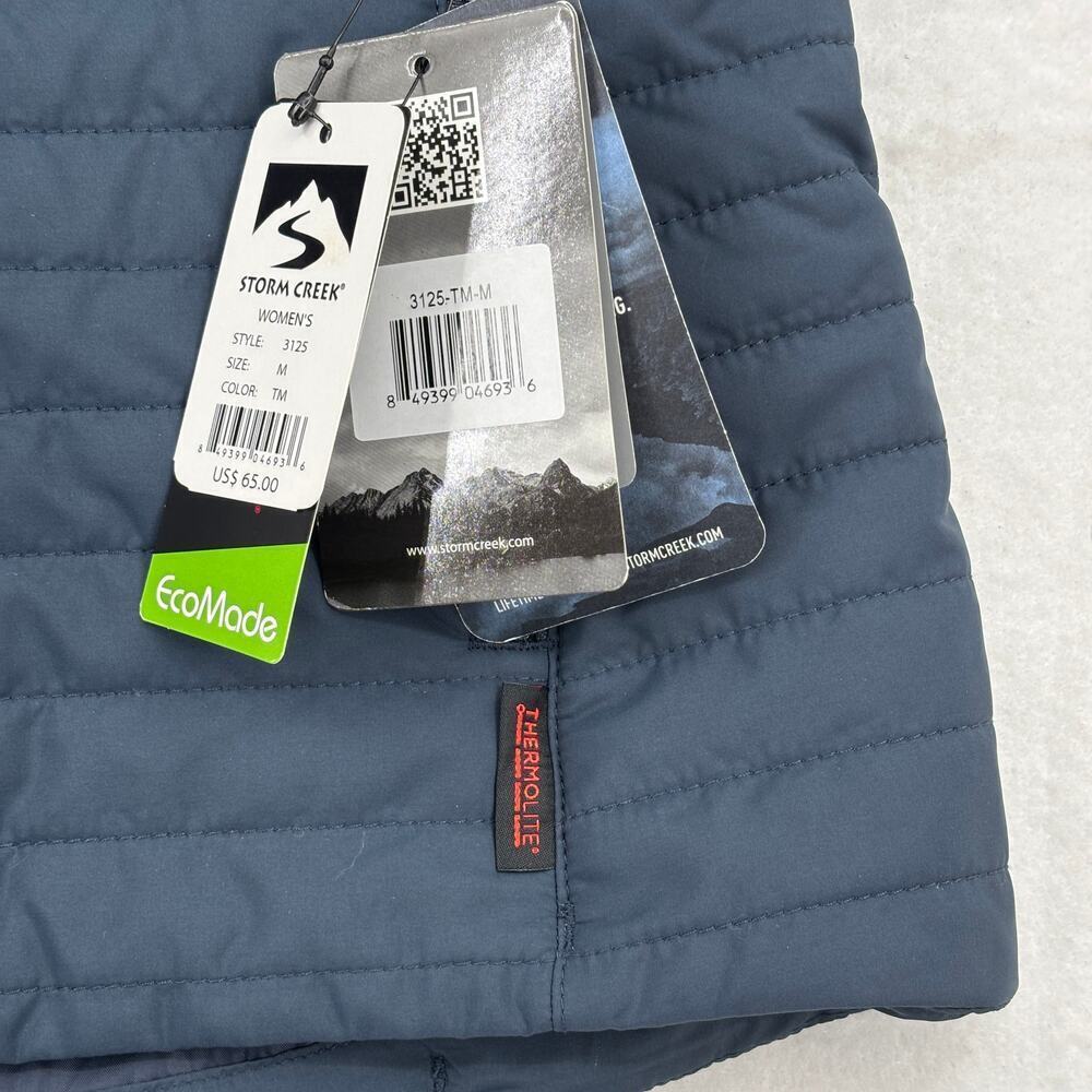 Storm Creek Vest Womens Size M Blue Quilted Full Zip Gerber Life Chest Logo - Picture 7 of 13
